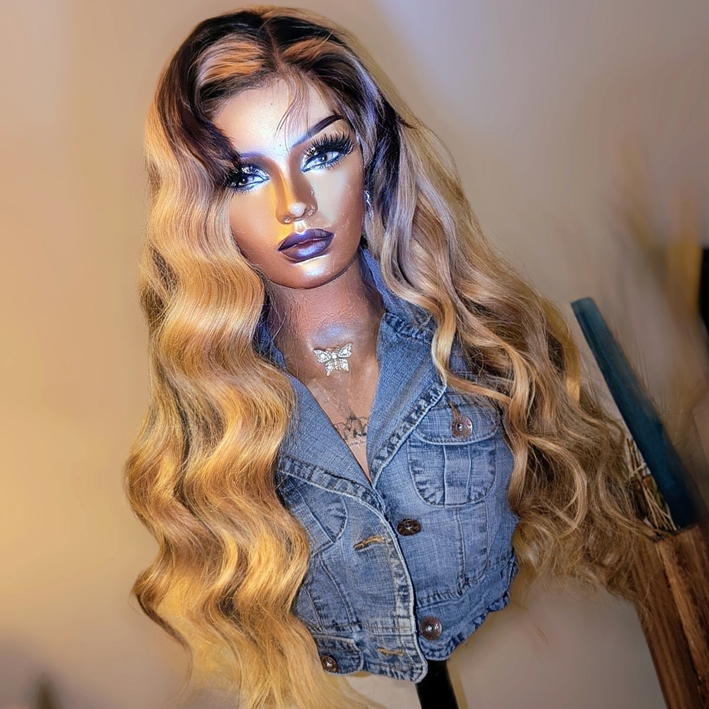 30in HONEY BLONDE HUMAN HAIR WEAR AND GO